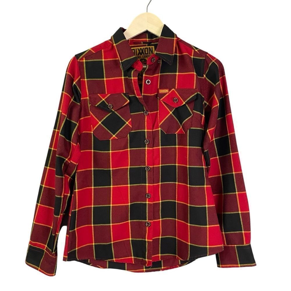 DIXXON Women's Leatherneck Flannel Plaid Red Black Small